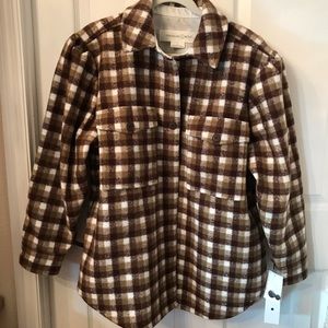 Treasure Bond Plaid Shirt Jacket Puff 